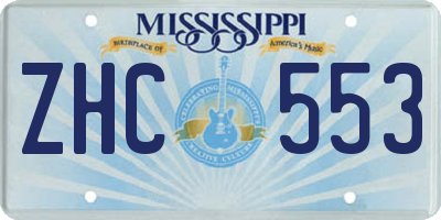 MS license plate ZHC553