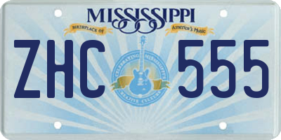 MS license plate ZHC555