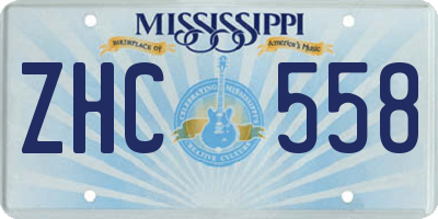 MS license plate ZHC558