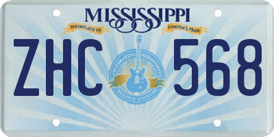 MS license plate ZHC568