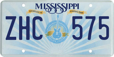 MS license plate ZHC575