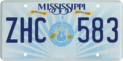 MS license plate ZHC583