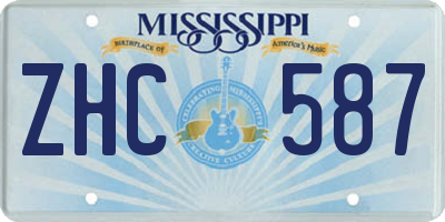 MS license plate ZHC587