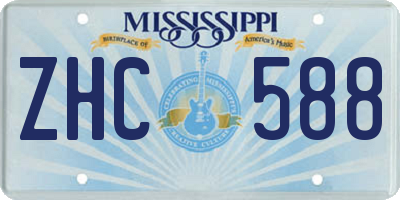MS license plate ZHC588