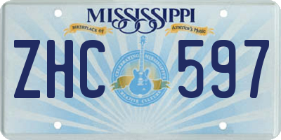MS license plate ZHC597