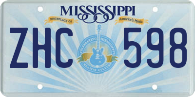 MS license plate ZHC598