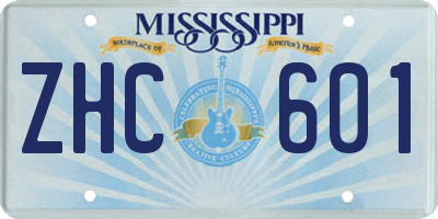 MS license plate ZHC601