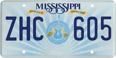 MS license plate ZHC605