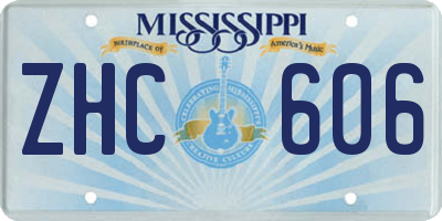 MS license plate ZHC606