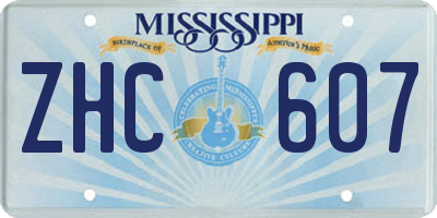 MS license plate ZHC607