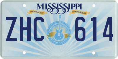 MS license plate ZHC614