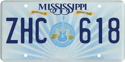 MS license plate ZHC618