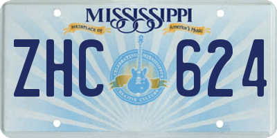 MS license plate ZHC624