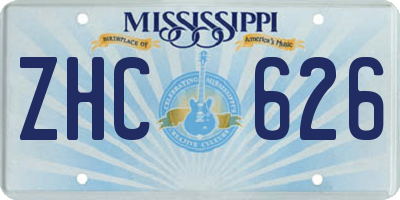 MS license plate ZHC626