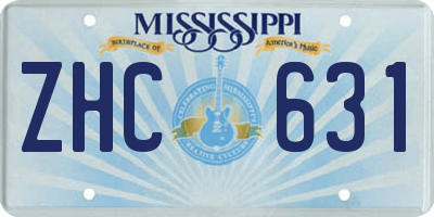 MS license plate ZHC631