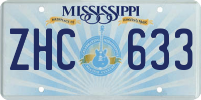 MS license plate ZHC633