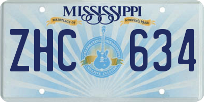 MS license plate ZHC634