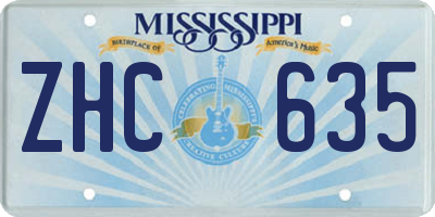 MS license plate ZHC635