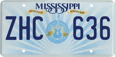 MS license plate ZHC636
