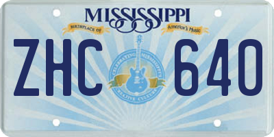 MS license plate ZHC640