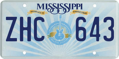 MS license plate ZHC643