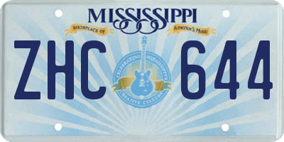 MS license plate ZHC644
