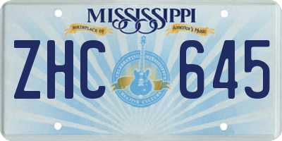 MS license plate ZHC645