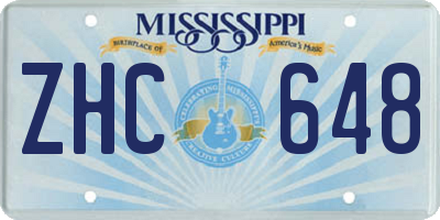 MS license plate ZHC648