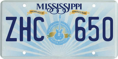 MS license plate ZHC650