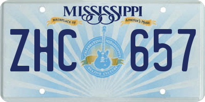 MS license plate ZHC657