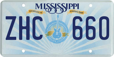 MS license plate ZHC660