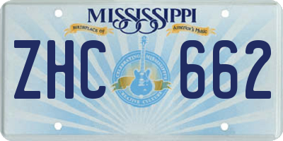 MS license plate ZHC662
