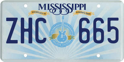 MS license plate ZHC665