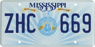 MS license plate ZHC669