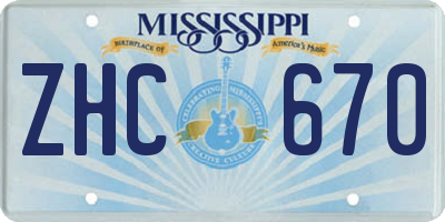 MS license plate ZHC670