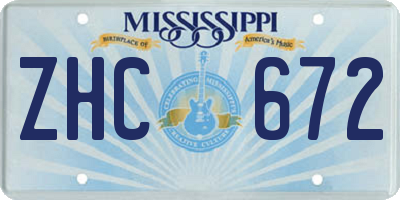 MS license plate ZHC672