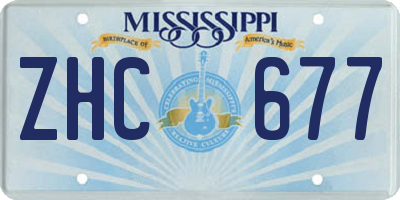 MS license plate ZHC677
