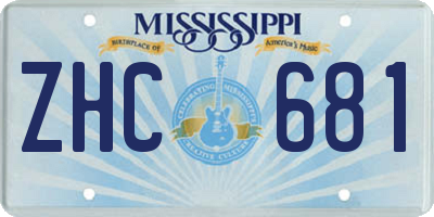 MS license plate ZHC681
