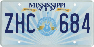 MS license plate ZHC684