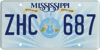 MS license plate ZHC687