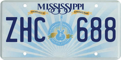 MS license plate ZHC688