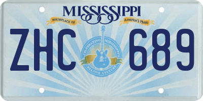 MS license plate ZHC689