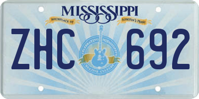 MS license plate ZHC692