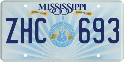 MS license plate ZHC693
