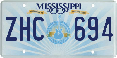 MS license plate ZHC694