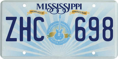 MS license plate ZHC698