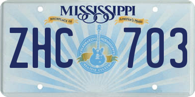 MS license plate ZHC703