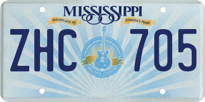 MS license plate ZHC705