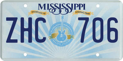 MS license plate ZHC706