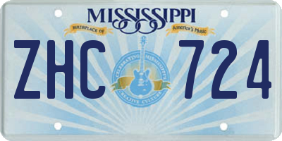 MS license plate ZHC724